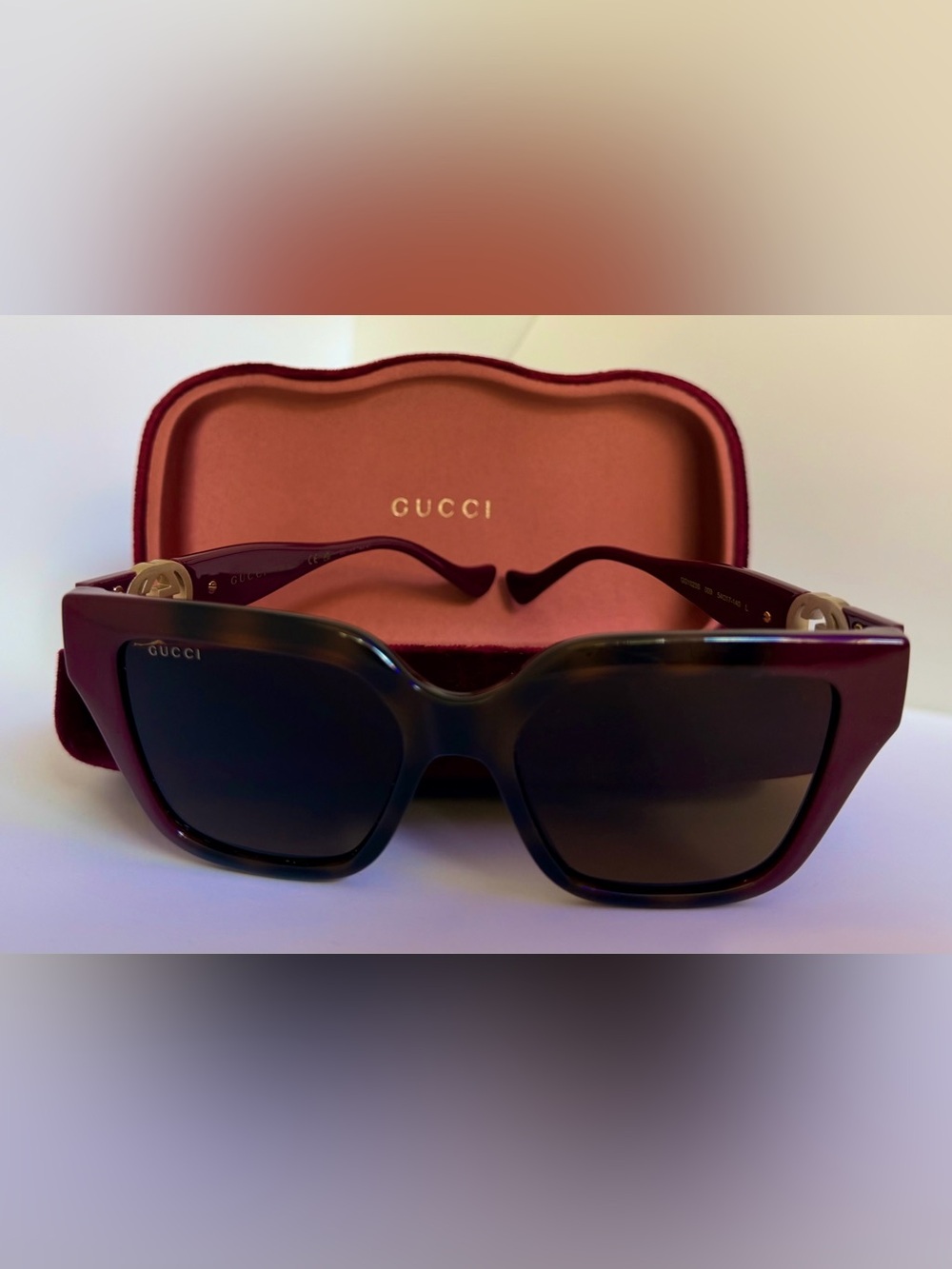 Authentic Red Tortoise Gucci Sunglasses